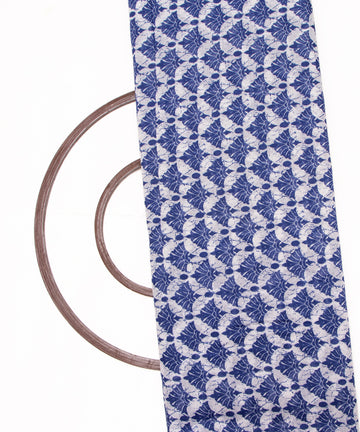 Blue Colour Floral Print Modal Chanderi Fabric